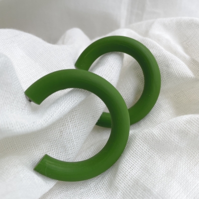 green hoop earrings