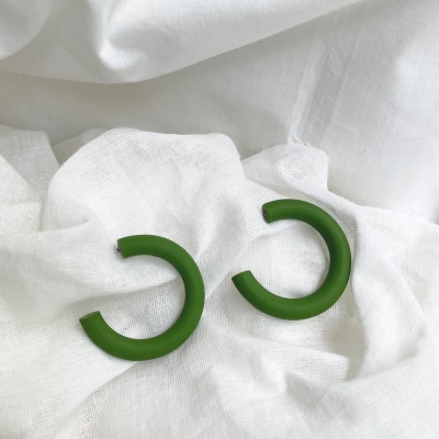 green hoop earrings