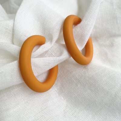 orange hoop earrings