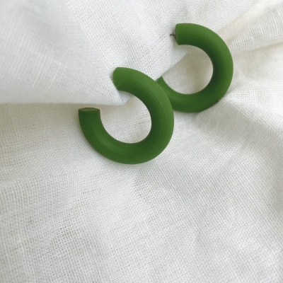green hoop earrings