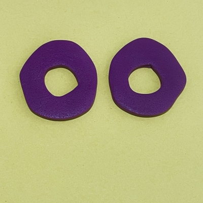 Handmade polymer clay earrings abstract circle shape