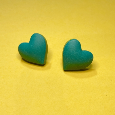 Little handmade hearts earrings from polymer clay