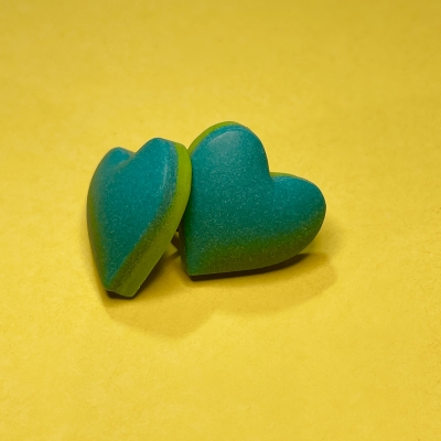 Little handmade hearts earrings from polymer clay