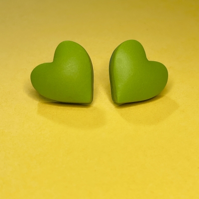 Little handmade hearts earrings from polymer clay