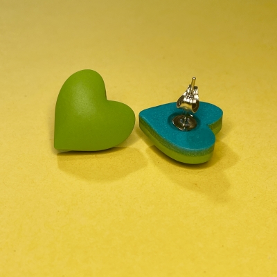 Little handmade hearts earrings from polymer clay