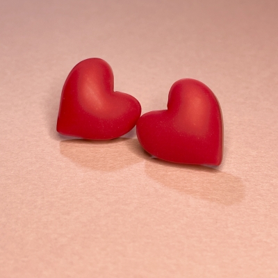 Little handmade hearts earrings from polymer clay